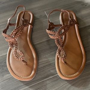 X-appeal brown braided sandals size 9